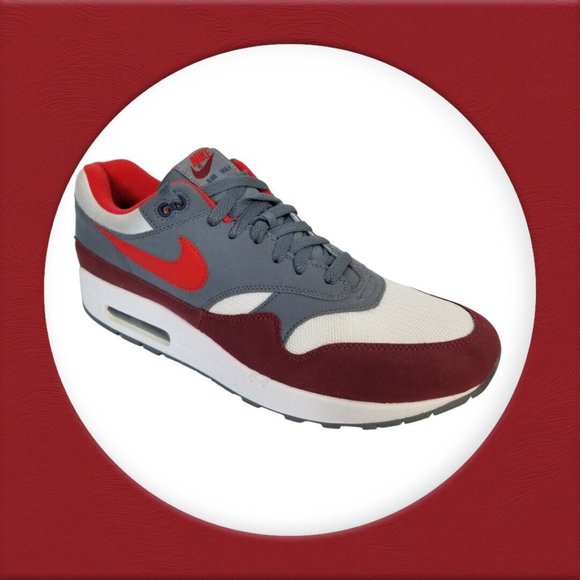 RETRO NIKE AIR MAX 1 ANNIVERSARY RED SZ 13 WHITE GRAY OG 2017 2018 AH8145-100 - Picture 4 of 15